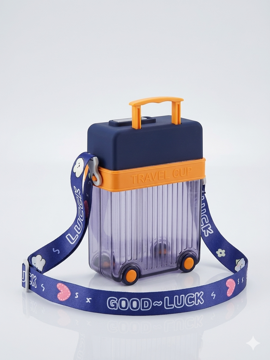 Vendly's Suitcase sipper/trolley bottle with stickers