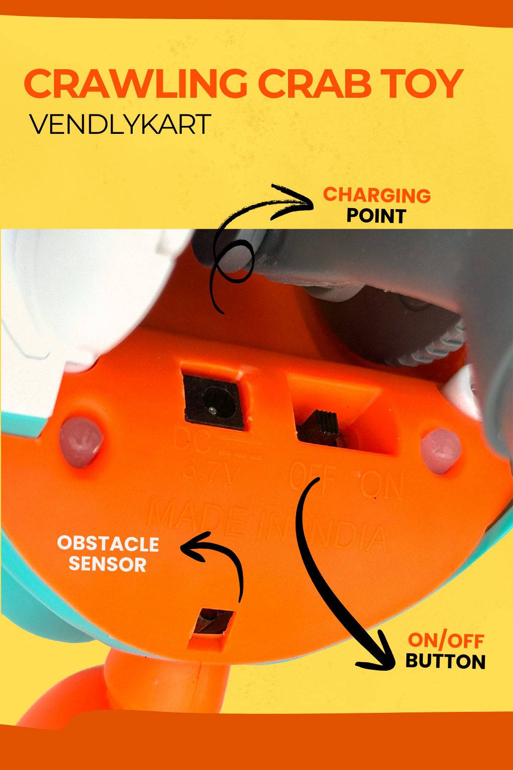 Crawling Crab Toy with Smart Sensor | Moving Toy for Toddlers