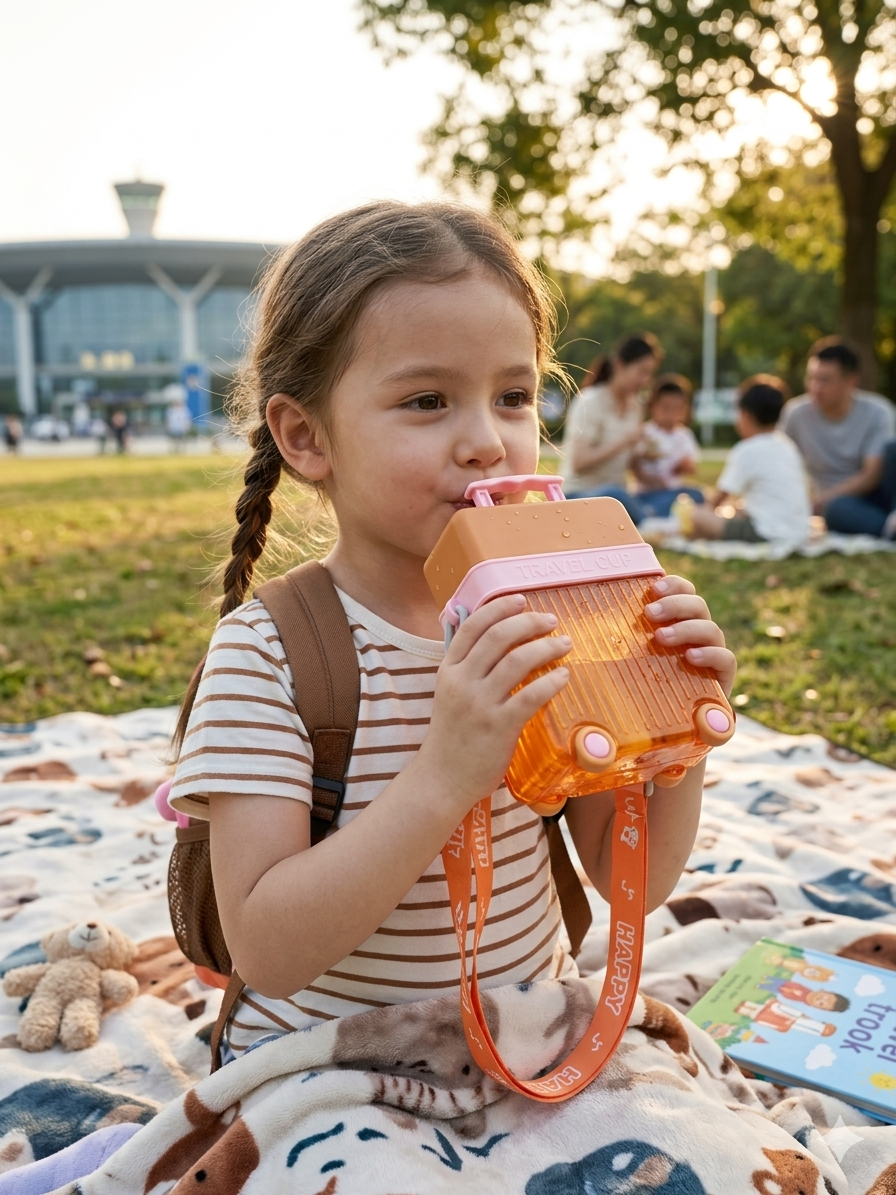 Vendly's Suitcase sipper/trolley bottle with stickers