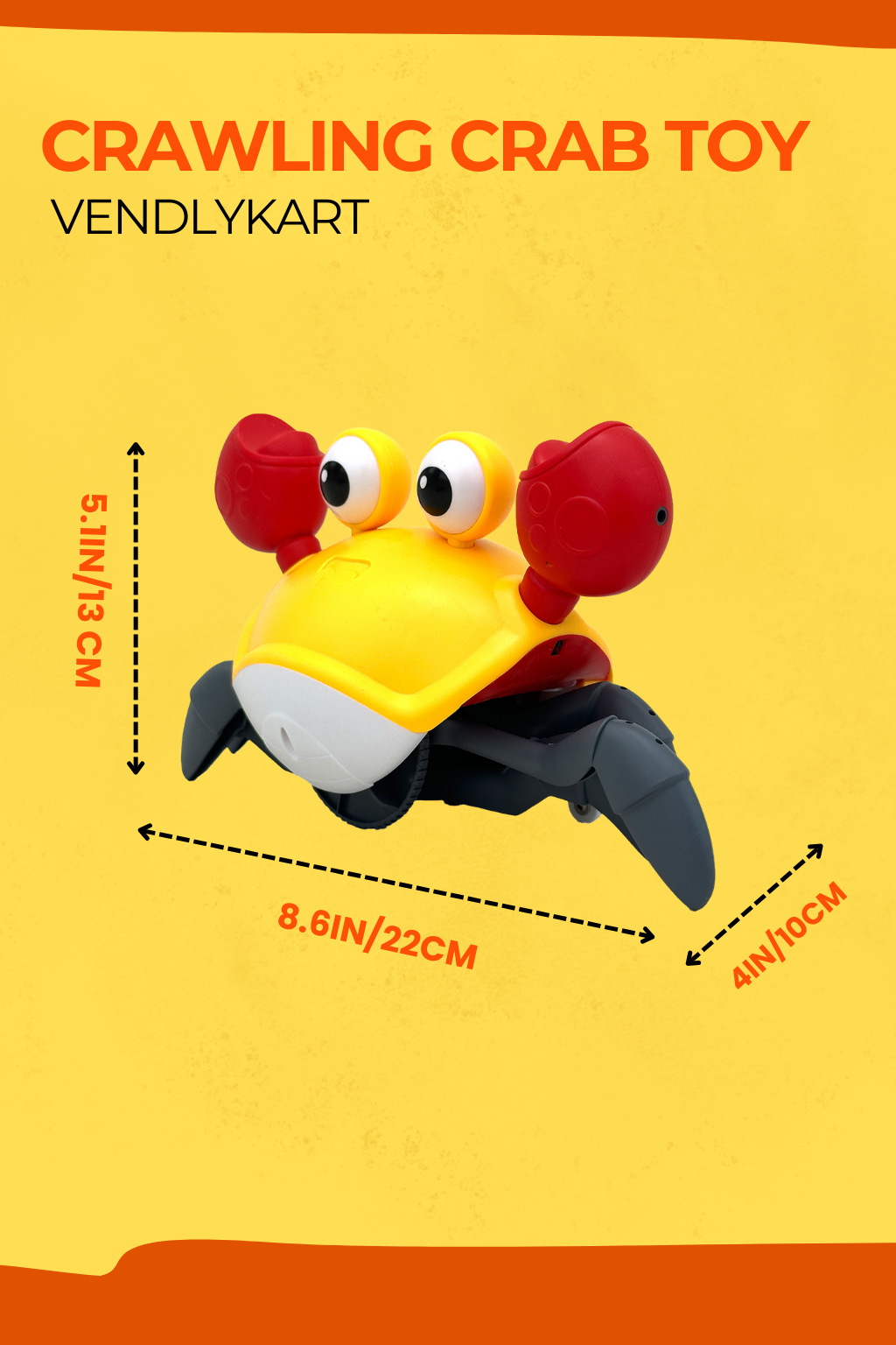 Crawling Crab Toy with Smart Sensor | Moving Toy for Toddlers