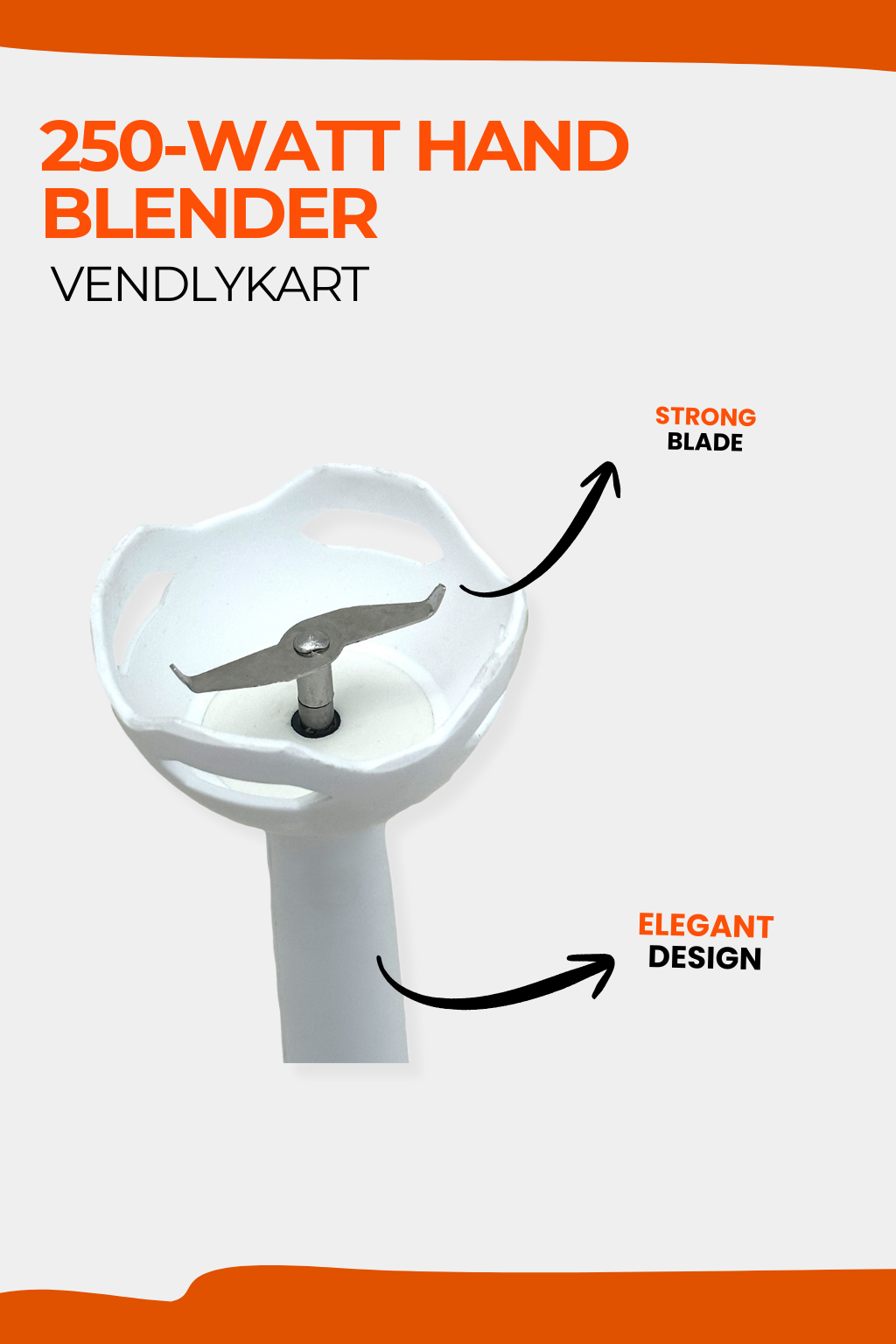 250-Watt Hand Blender for Kitchen – Powerful & Compact