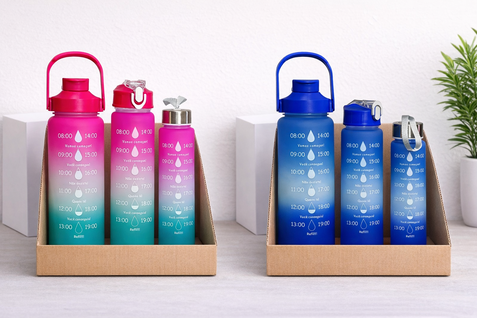 6 Piece Water Bottle Set Combo