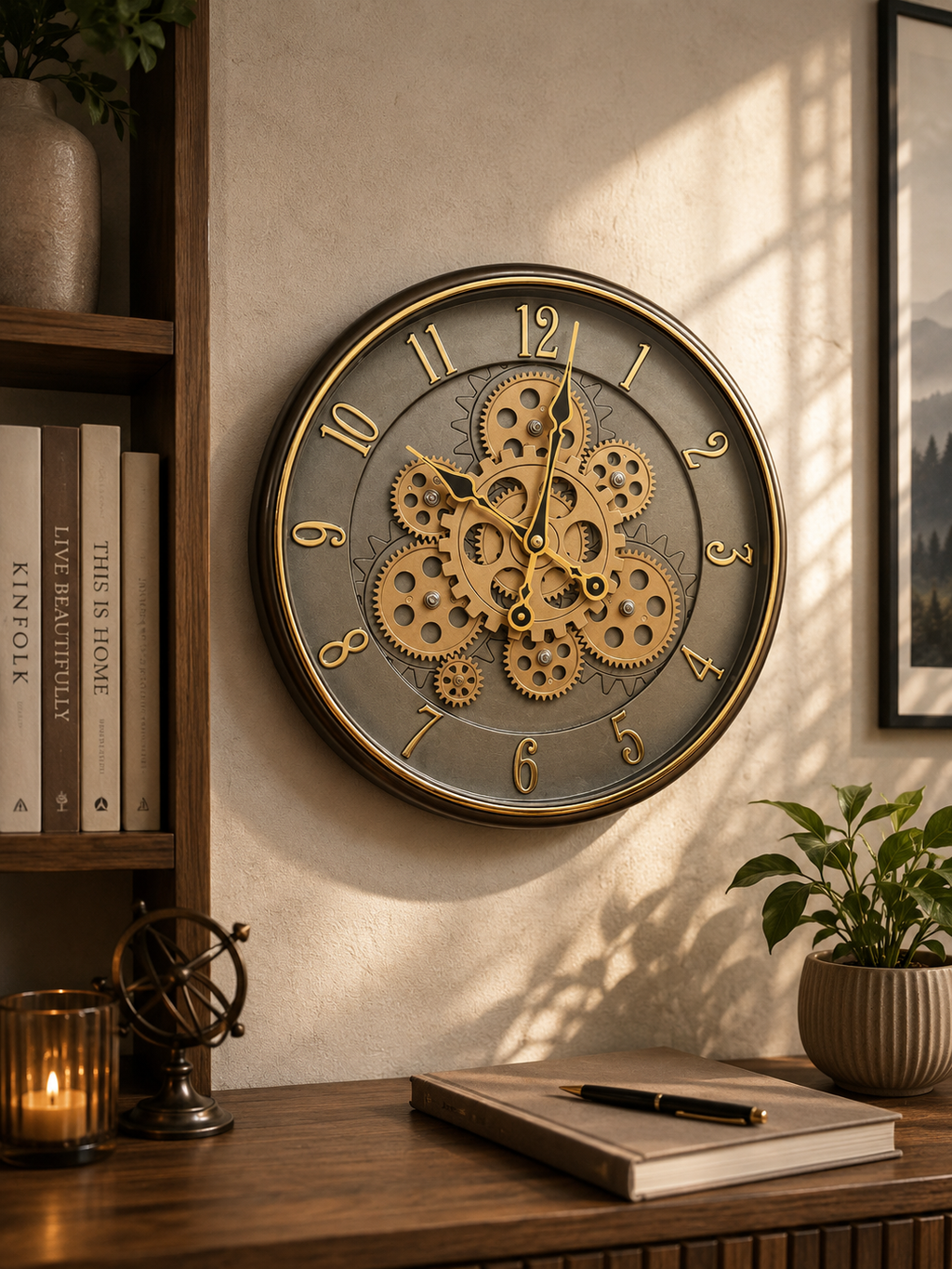 Vendly's Aesthetic Gear Clock | 14 Inches