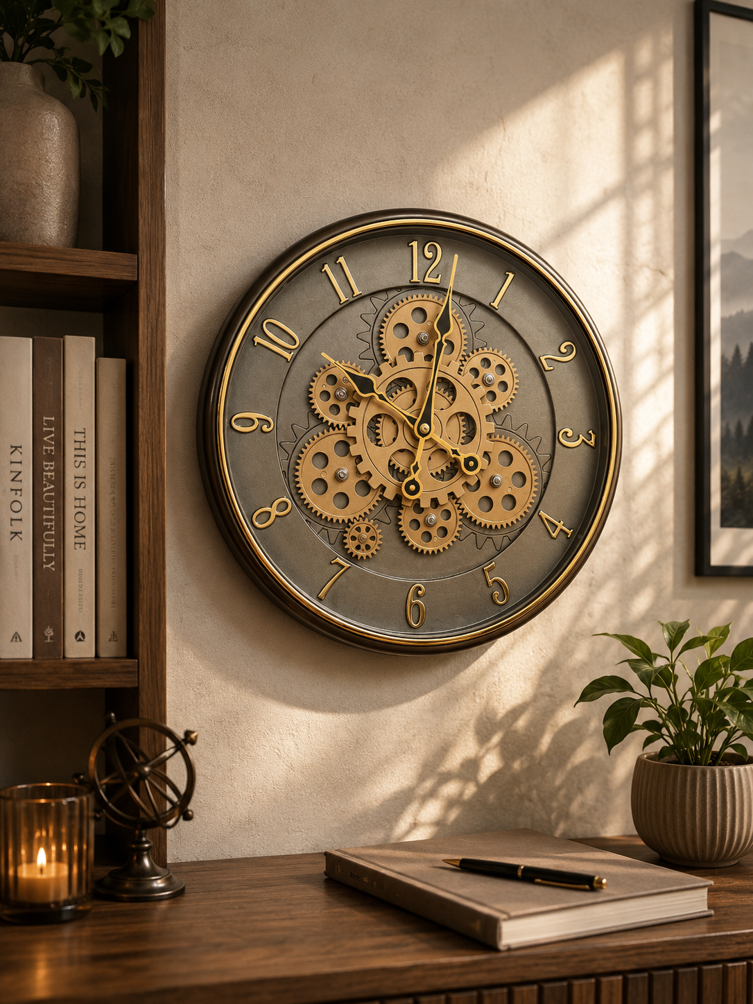 Vendly's Aesthetic Gear Clock | 14 Inches