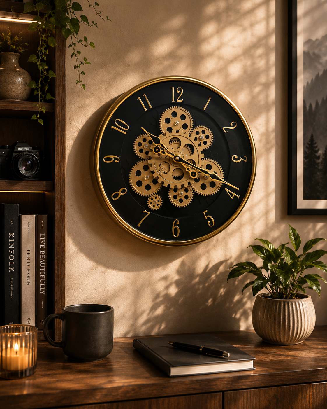 Vendly's Aesthetic Gear Clock | 14 Inches