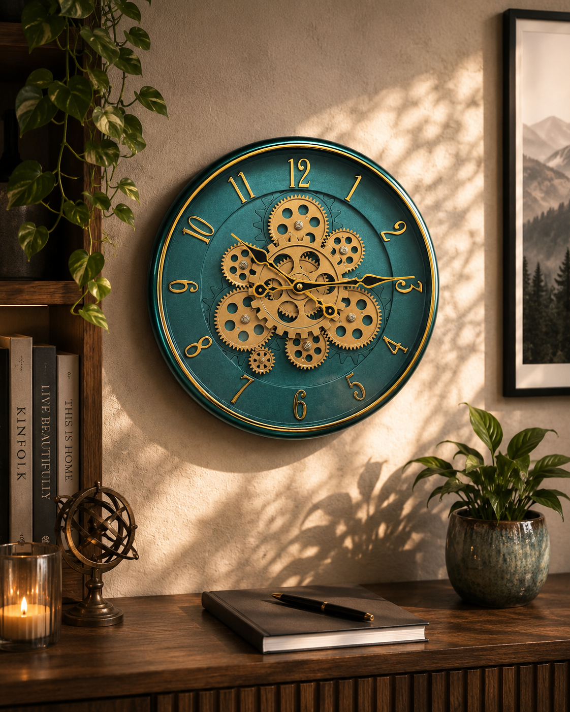Vendly's Aesthetic Gear Clock | 14 Inches
