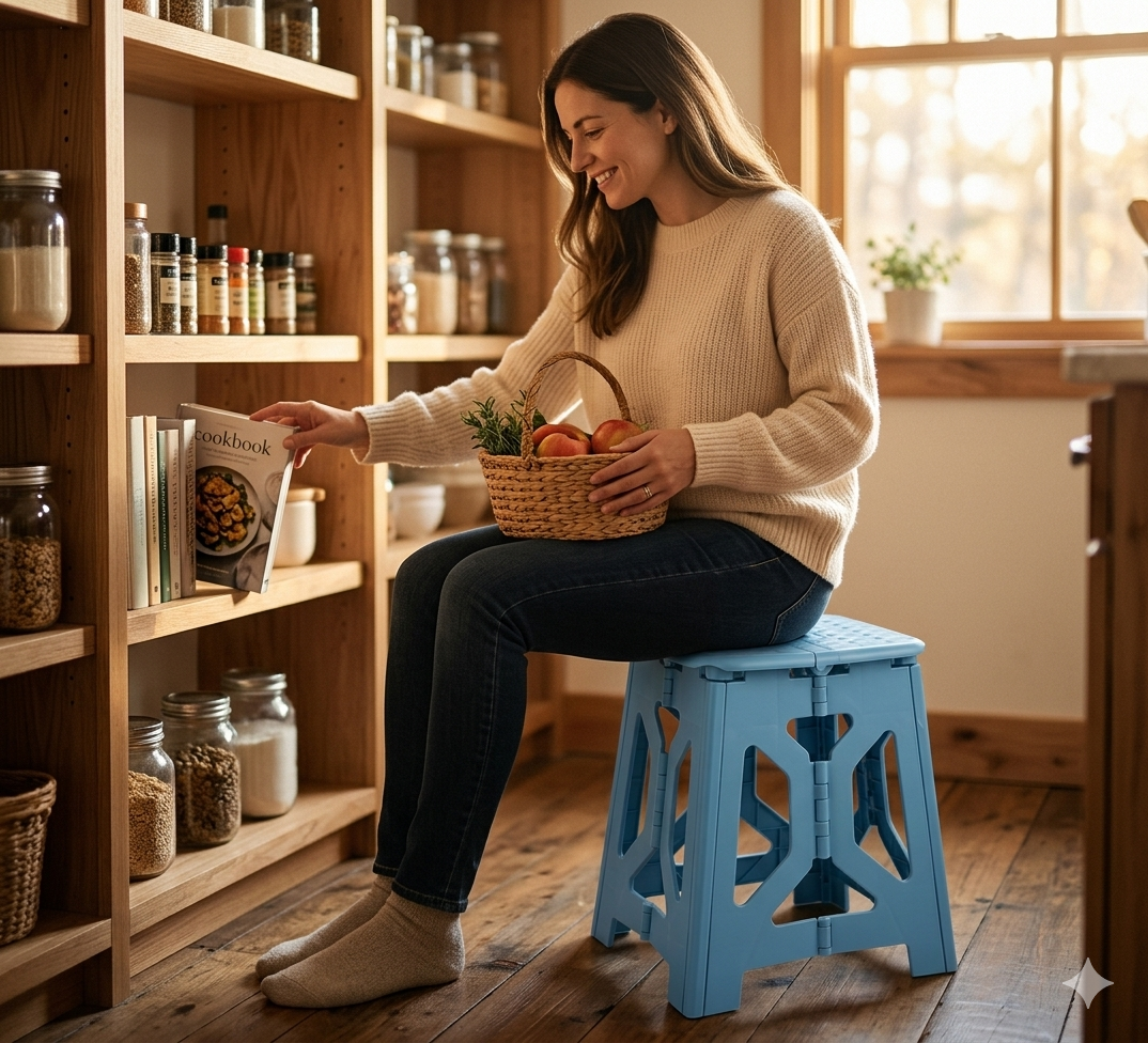 Vendly's Small Folding Step Stool – Super Strong Foldable Stool for Adults & Kids