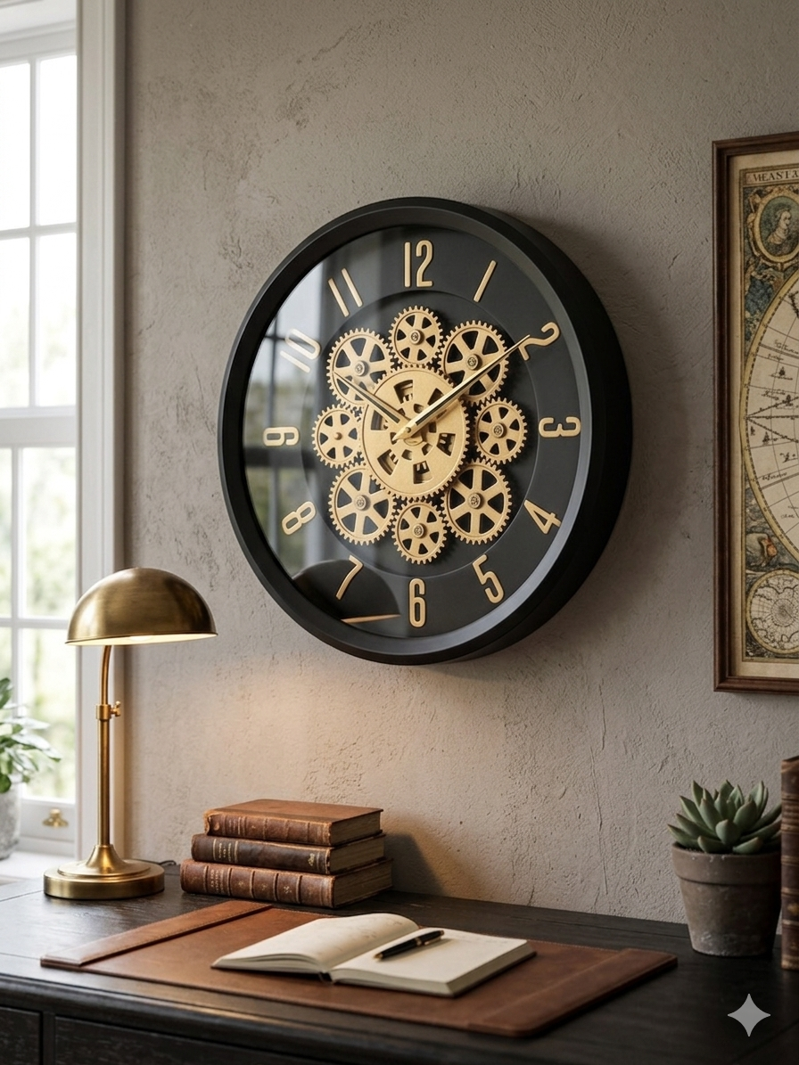 Vendly's Aesthetic Gear Clock | 12 Inches