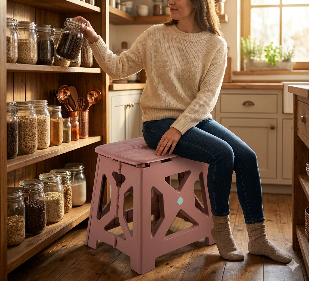 Vendly's Small Folding Step Stool – Super Strong Foldable Stool for Adults & Kids