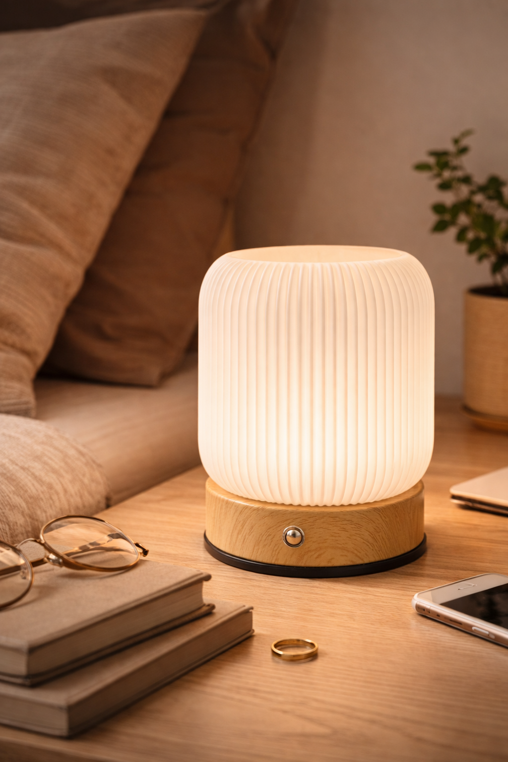 Vendly’s Cylindrical Rechargeable Night Lamp | Multicolor - Warm, White ,Yellow