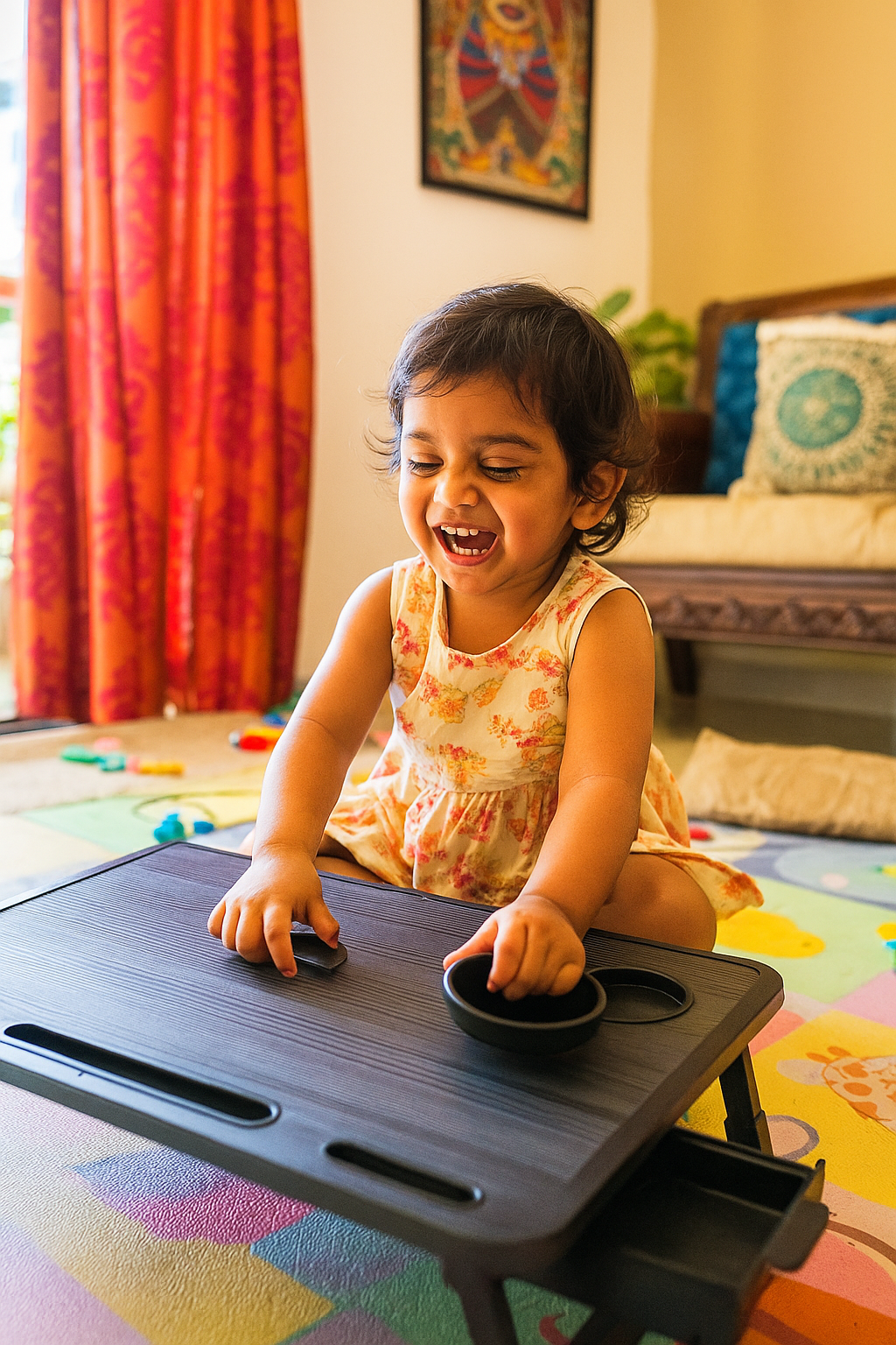 Portable Table Desk – Black | Foldable Laptop & Study Table