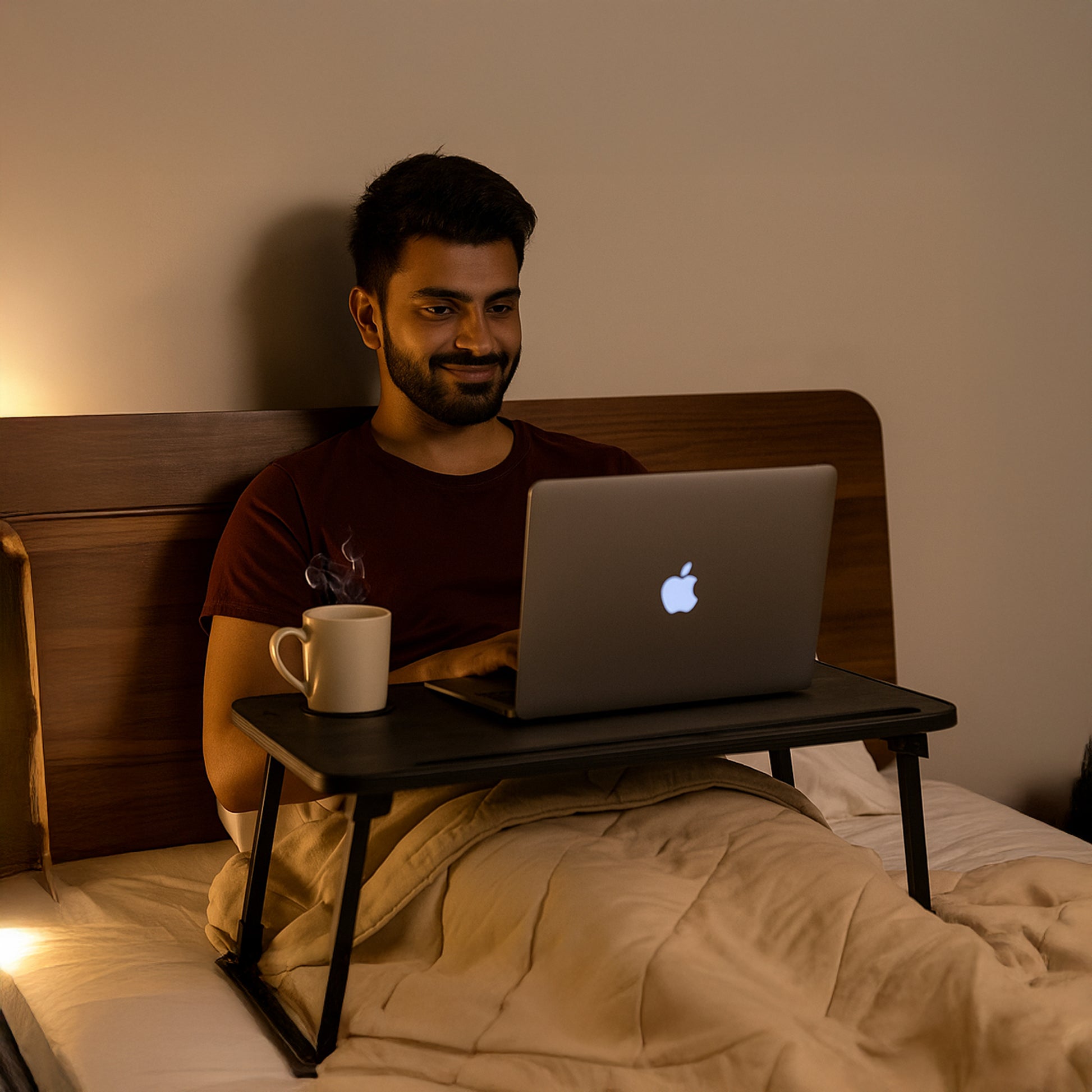 Portable Table Desk – Black | Foldable Laptop & Study Table