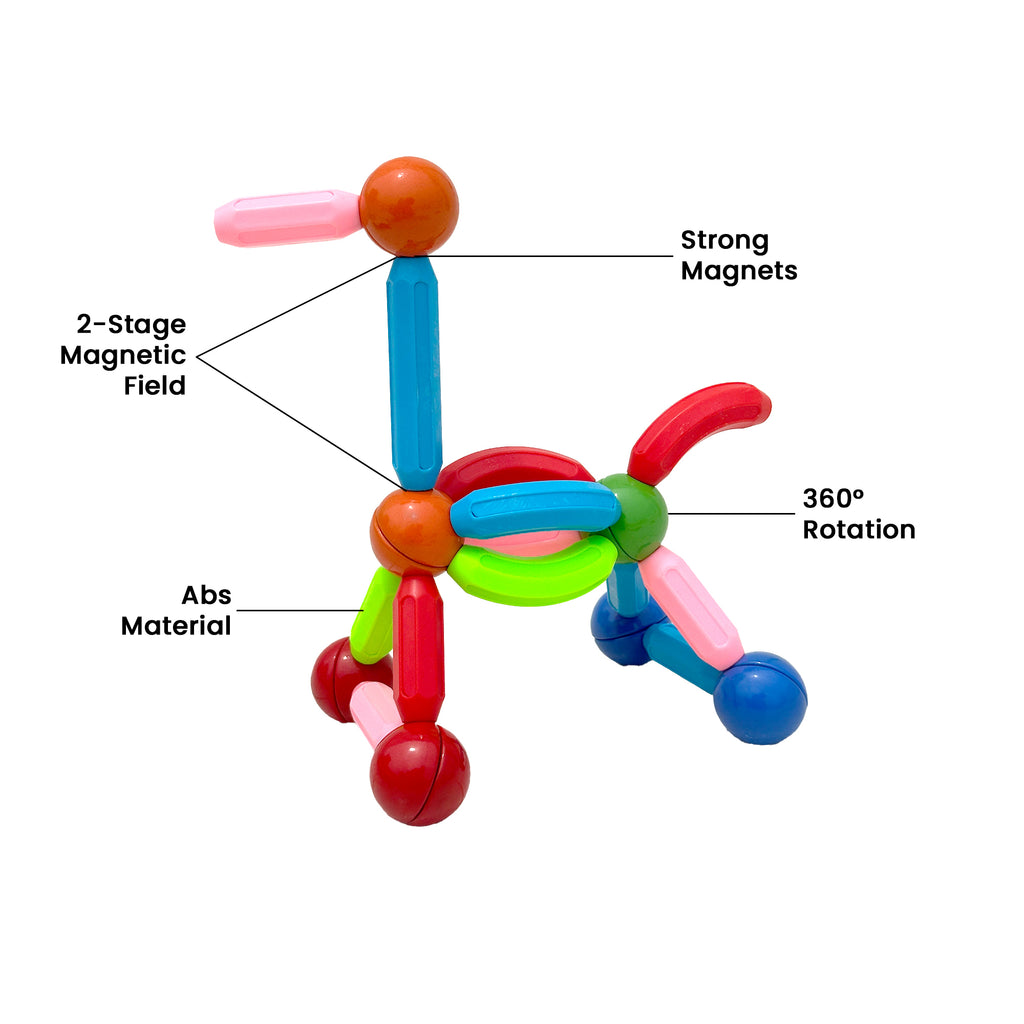 36Pcs Magnetic Sticks & Crawling Crab Toy Combo