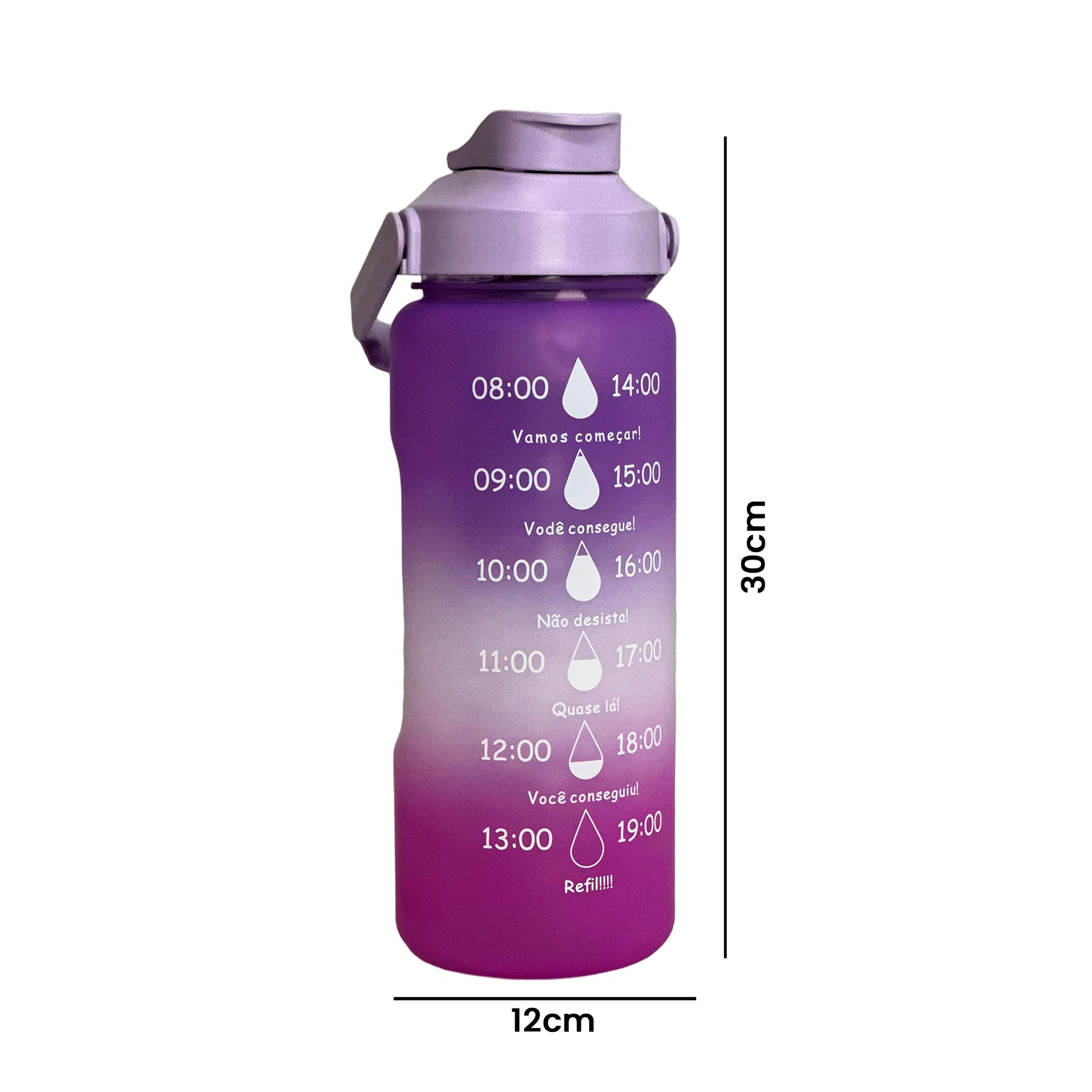 3 Motivational Water Bottles Set – Time Marker & Quotes