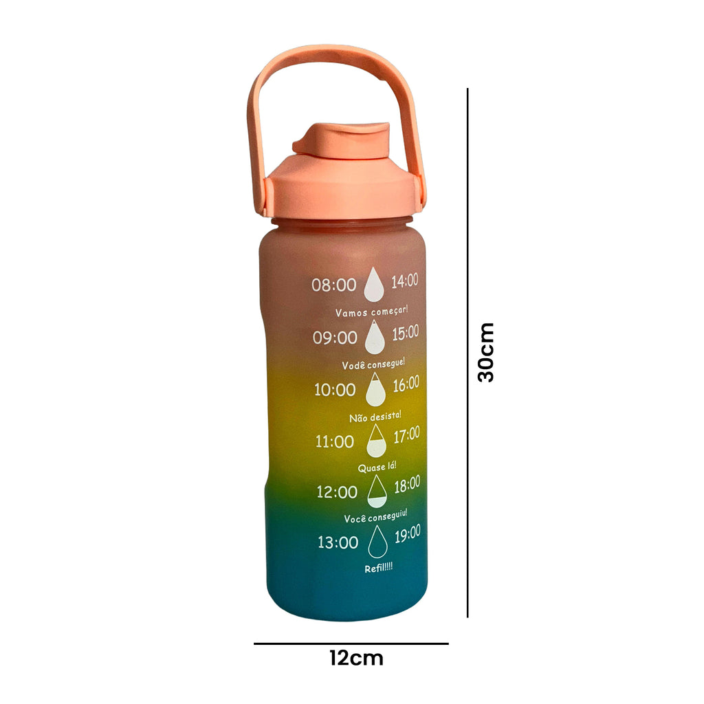 3 Motivational Water Bottles Set – Time Marker & Quotes