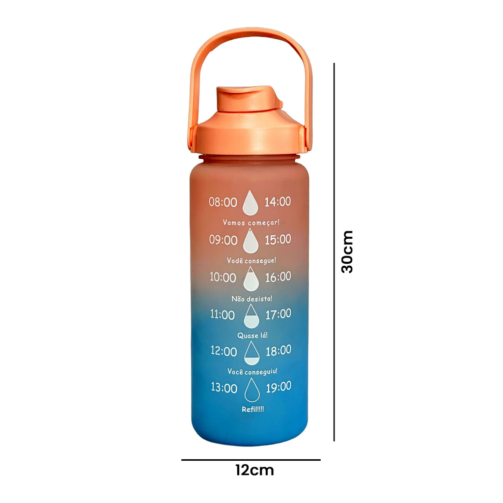 3 Motivational Water Bottles Set – Time Marker & Quotes